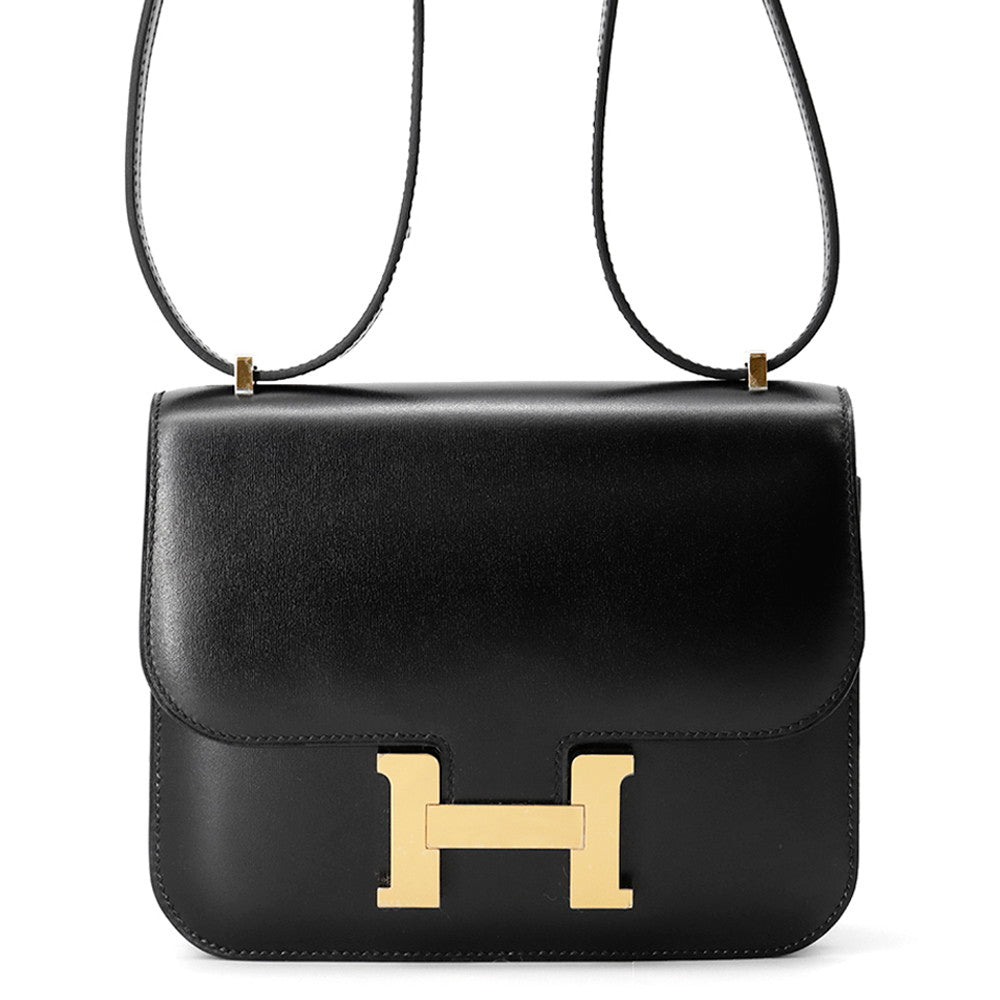 HERMES Constance3 Miroir Black Box Calf Leather Size Mini