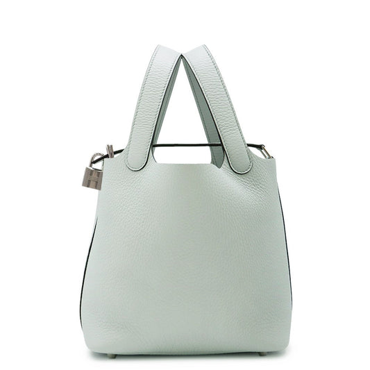 HERMES Picotin Lock Blue Pale Taurillon Clemence Size PM