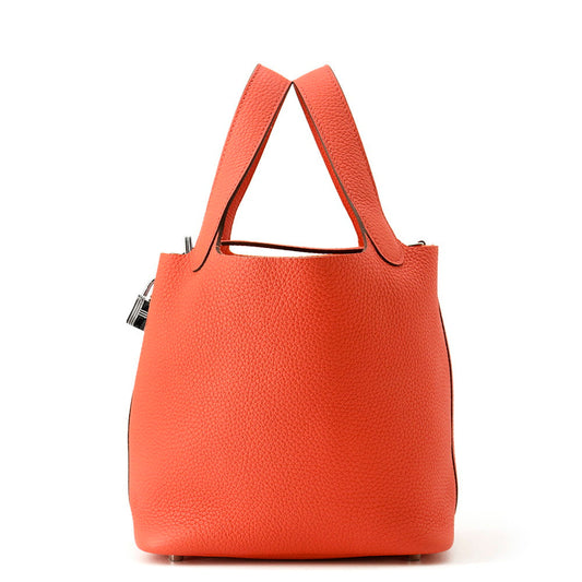 HERMES Picotin Lock Rose texas Taurillon Clemence Size PM