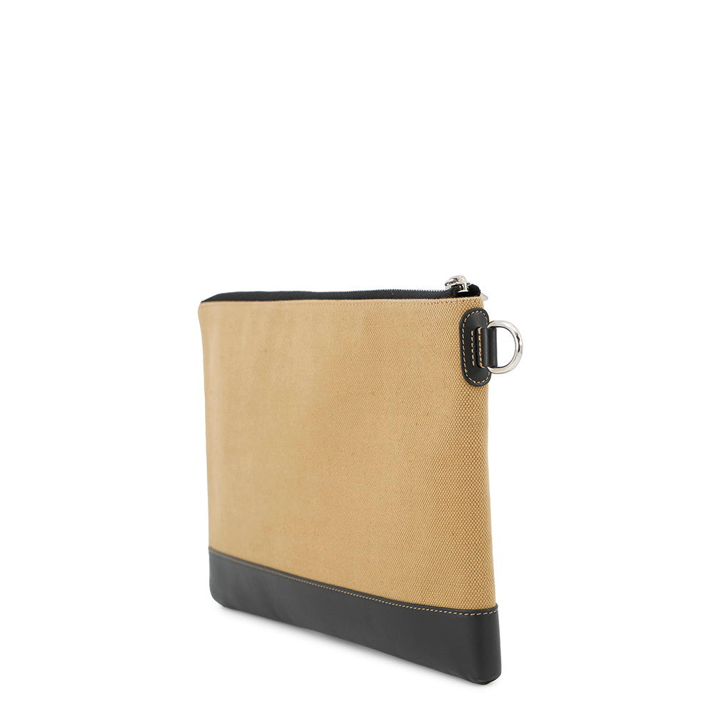 Berluti Nino Clutch Bag Brown/Black Canvas Leather Size GM