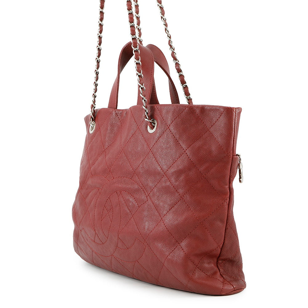 CHANEL Matelasse 2WAY ChainTote Bag RedA90485 Caviar Leather