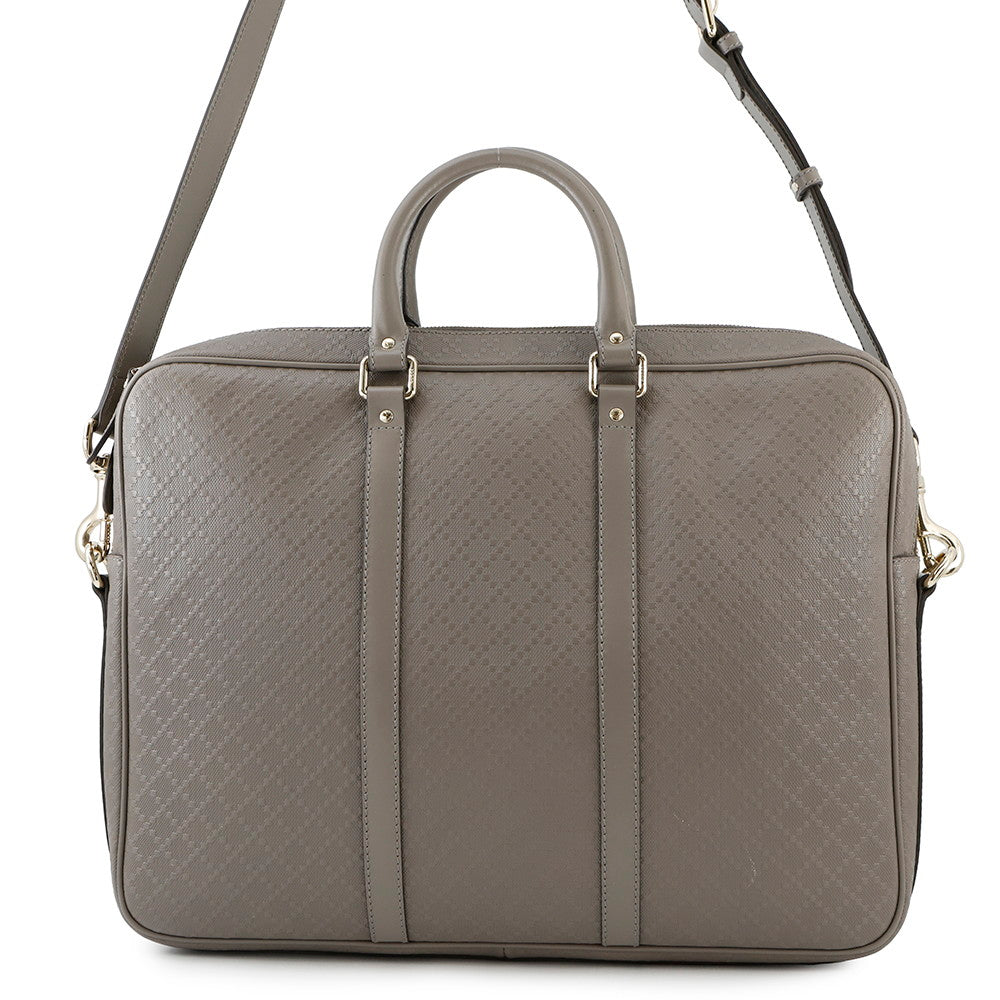 GUCCI Diamante Briefcase Gray208463 PVC Leather