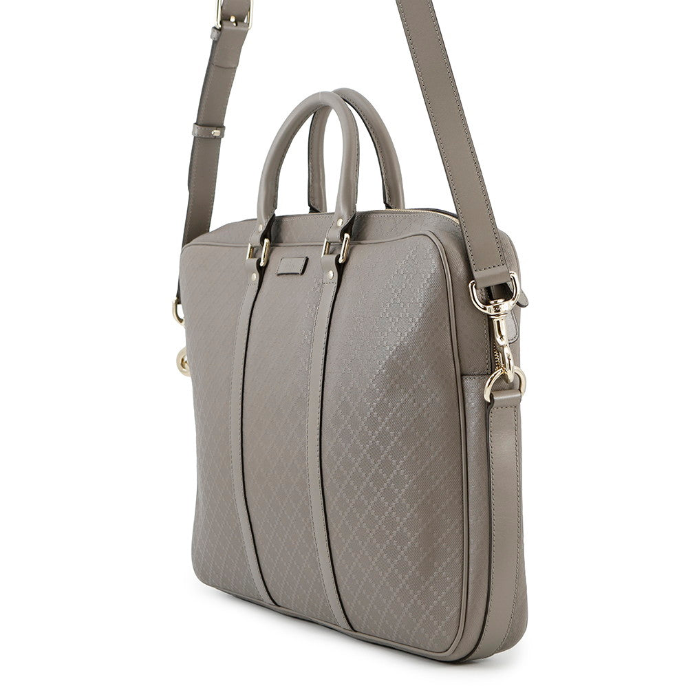 GUCCI Diamante Briefcase Gray208463 PVC Leather