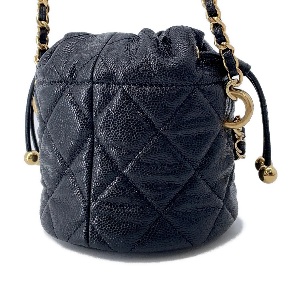 CHANEL Matelasse Chain Bucket Bag BlackAP3022 Caviar Leather
