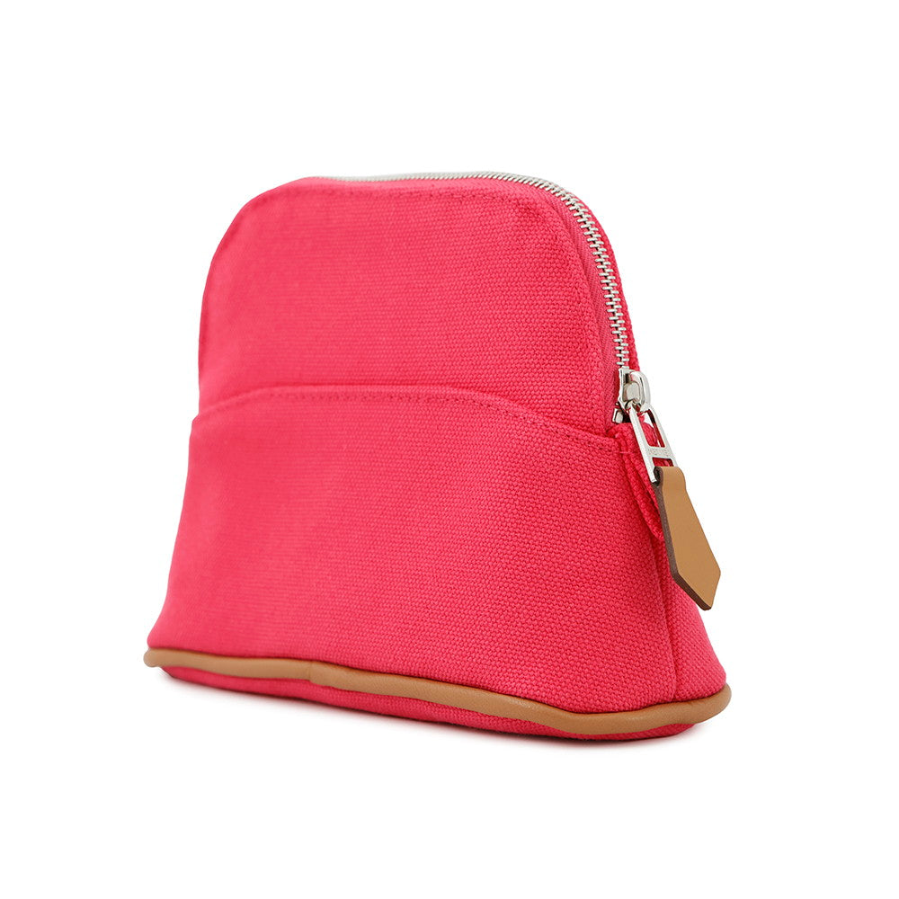 HERMES Bolide Pouch Hibiscus Canvas Leather Size Mini mini