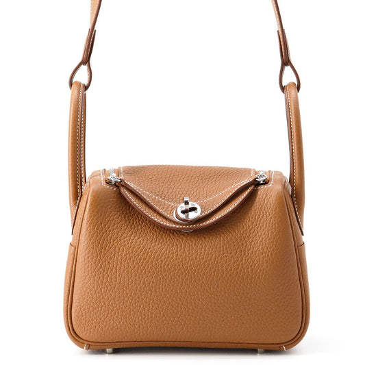 HERMES Lindy Gold Taurillon Clemence Size Mini