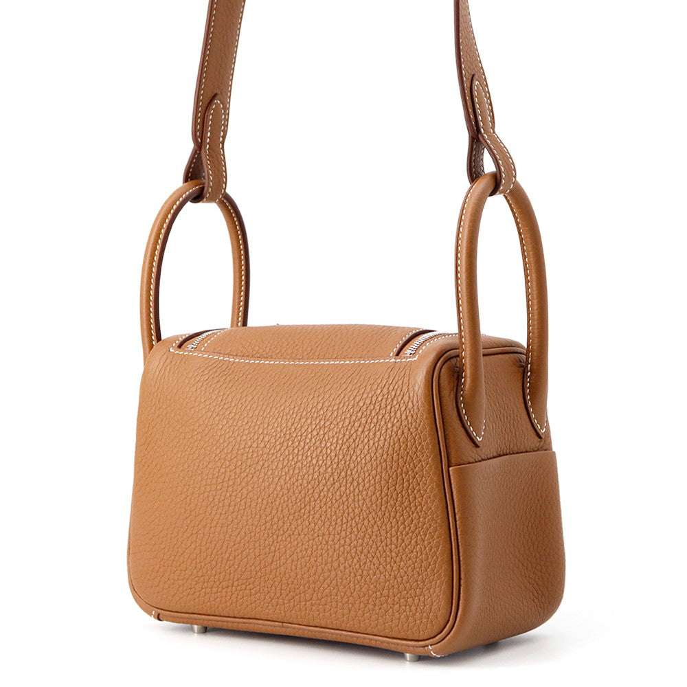 HERMES Lindy Gold Taurillon Clemence Size Mini