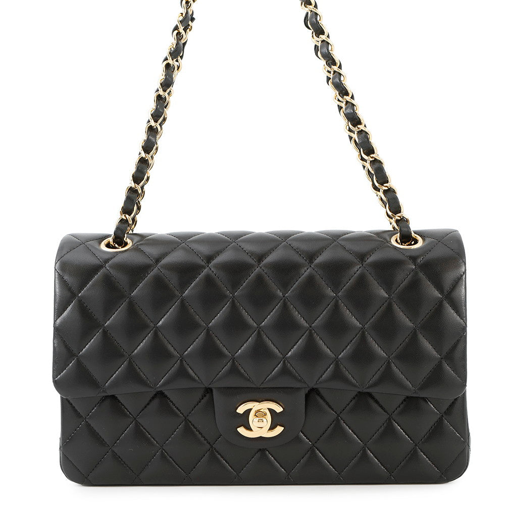 CHANEL Matelasse W flap ChainShoulder BlackA01112 Lambskin Size 25