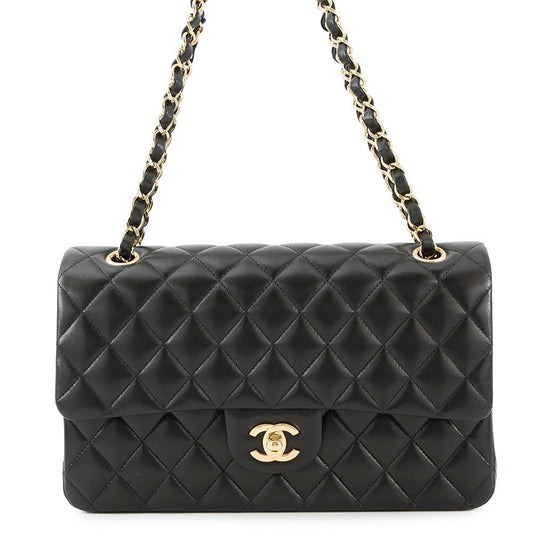 CHANEL Matelasse W flap ChainShoulder BlackA01112 Lambskin Size 25
