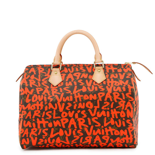 LOUIS VUITTON Speedy Orange/BrownM93705 Monogram・Graffiti Size 30