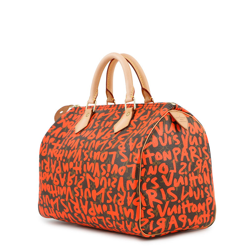 LOUIS VUITTON Speedy Orange/BrownM93705 Monogram・Graffiti Size 30