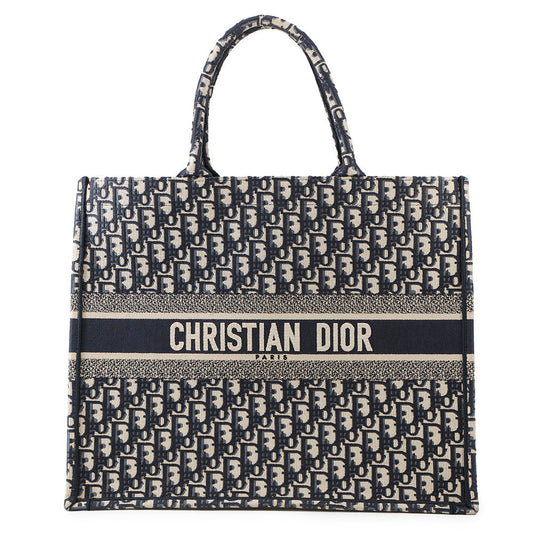 Dior Book tote NavyM1286ZRIW Canvas Size Large