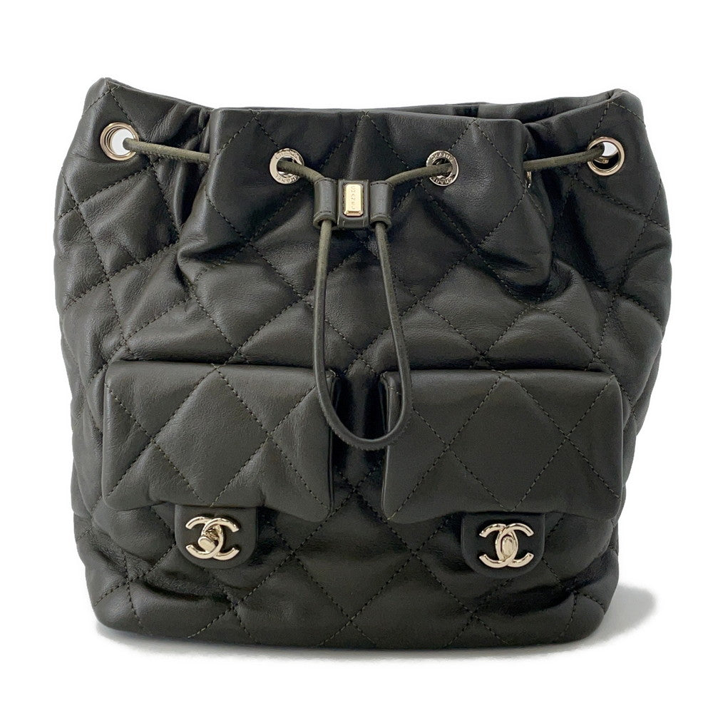 CHANEL Matelasse Backpack KhakiAS4342 Lambskin