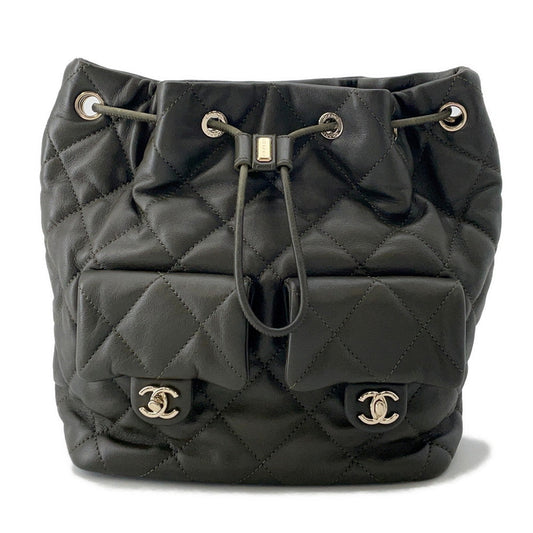 CHANEL Matelasse Backpack KhakiAS4342 Lambskin