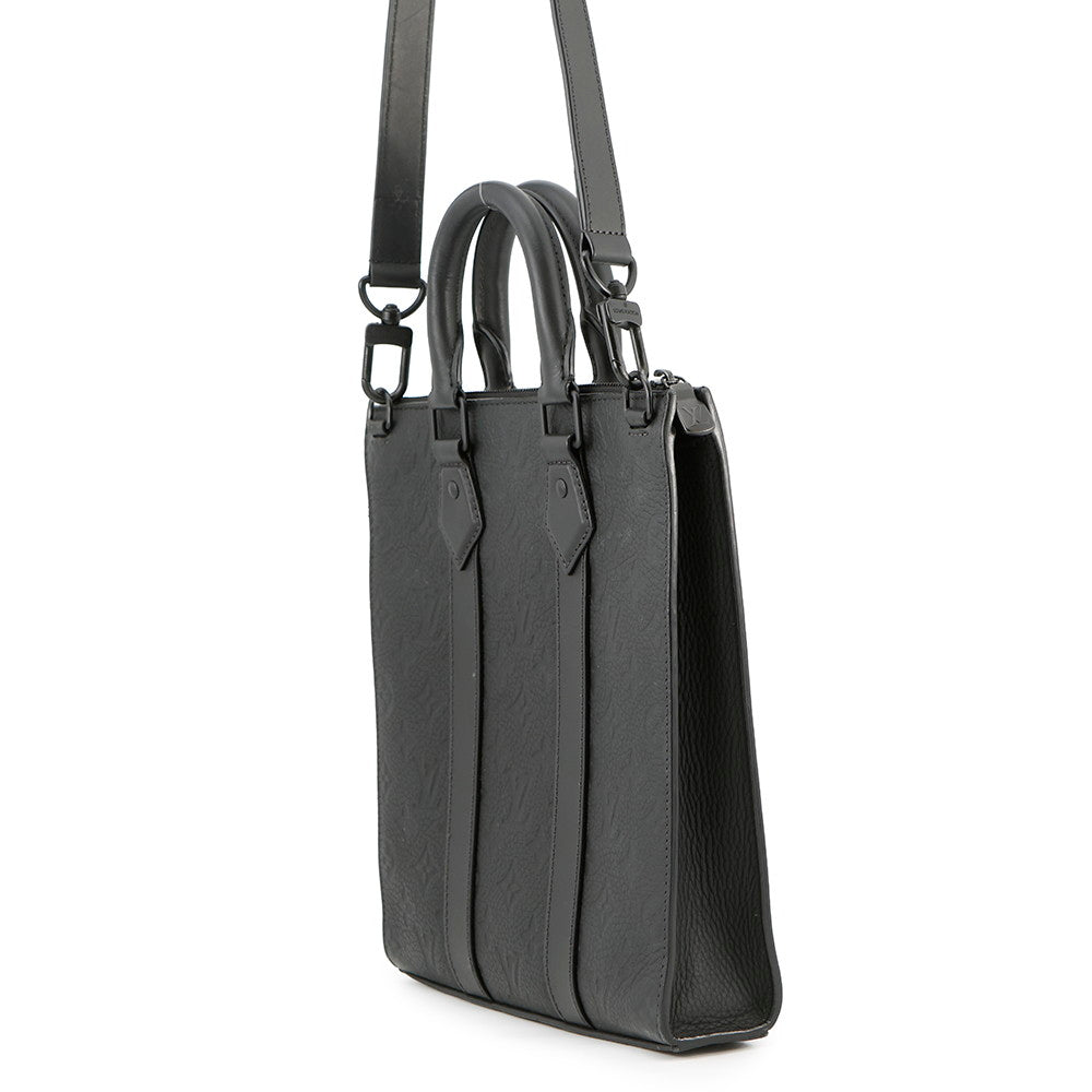 LOUIS VUITTON Sac Plat NoirM21884 Monogram ・Taurillon