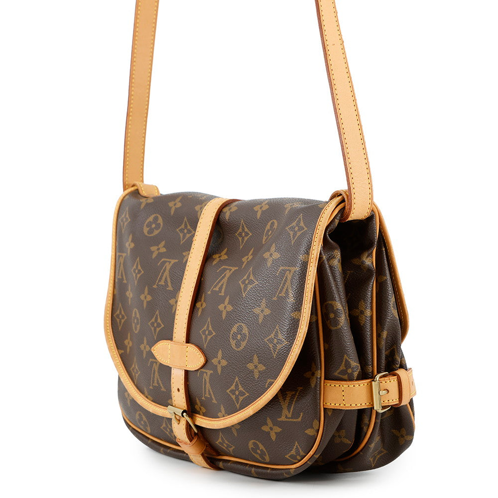 LOUIS VUITTON Saumur BrownM42256 Monogram Size 30