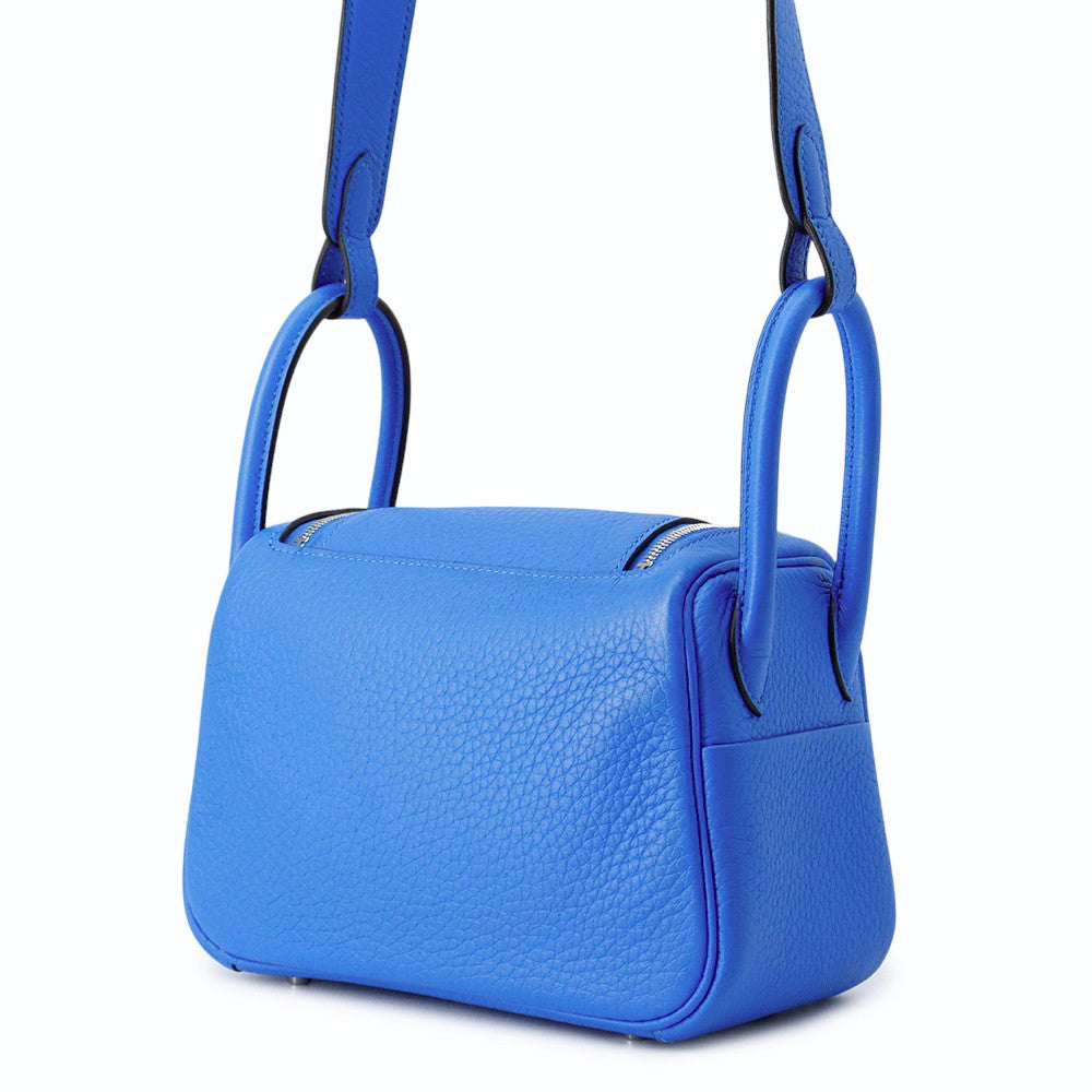 HERMES Lindy Blue Hydra Taurillon Clemence Size Mini