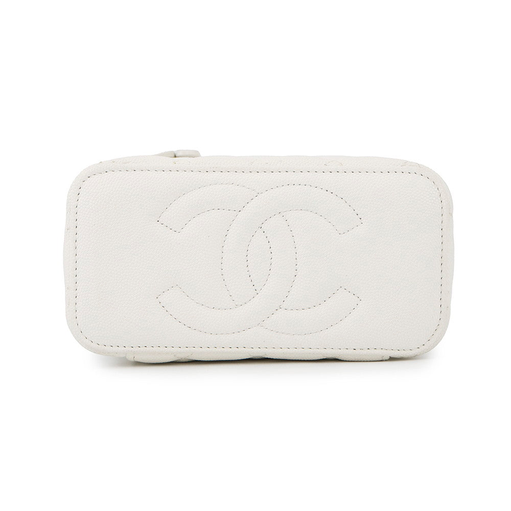 CHANEL Vanity ChainShoulder Bag WhiteAP3079 Caviar Leather