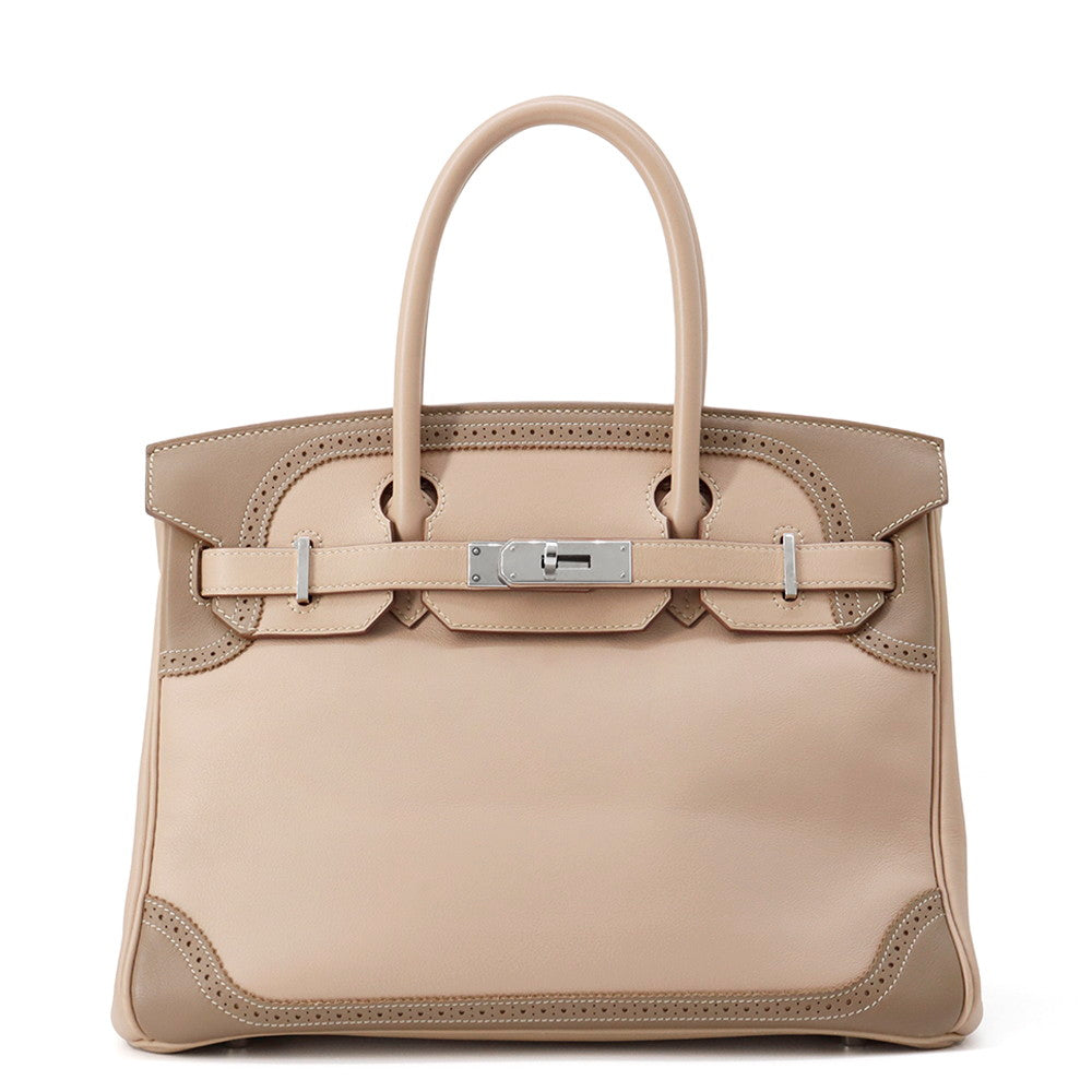 HERMES Birkin Ghillies Argile/Etoupe Swift Leather Size 30