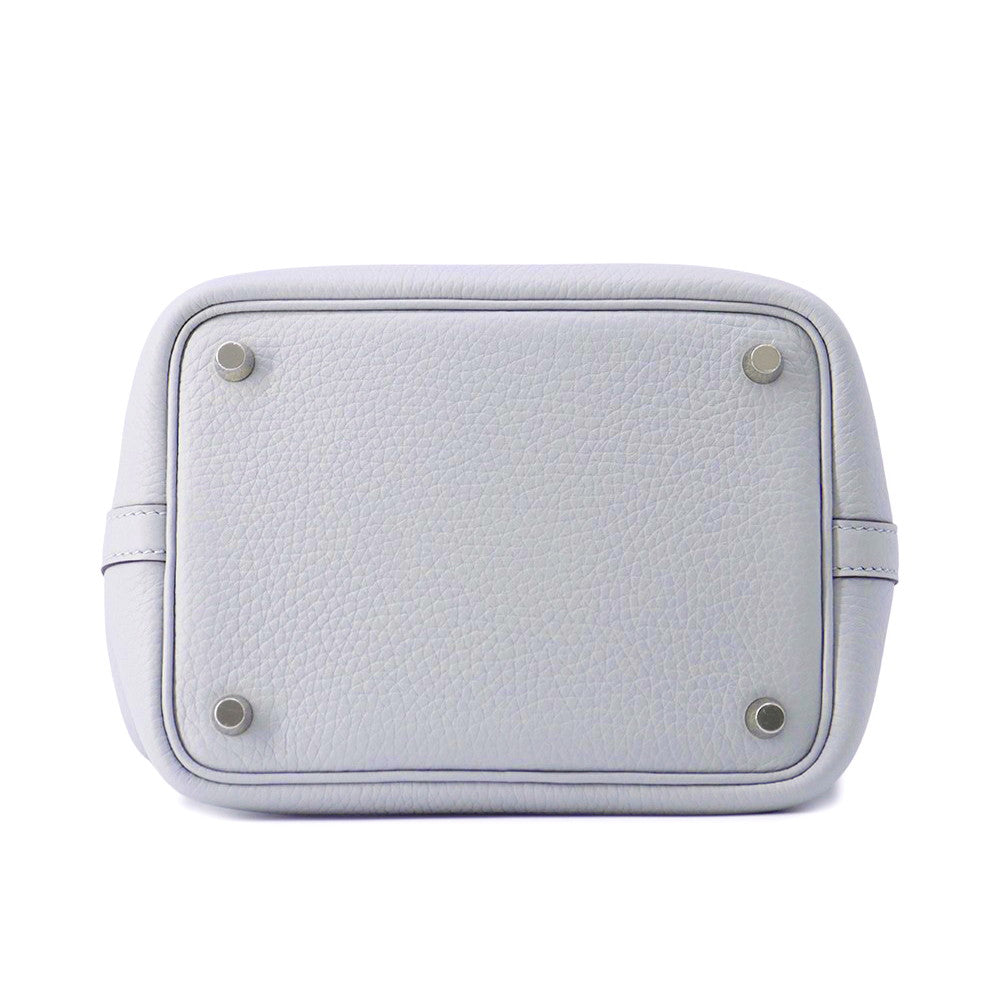 HERMES Picotin Lock Blue Gacier Taurillon Clemence Size PM