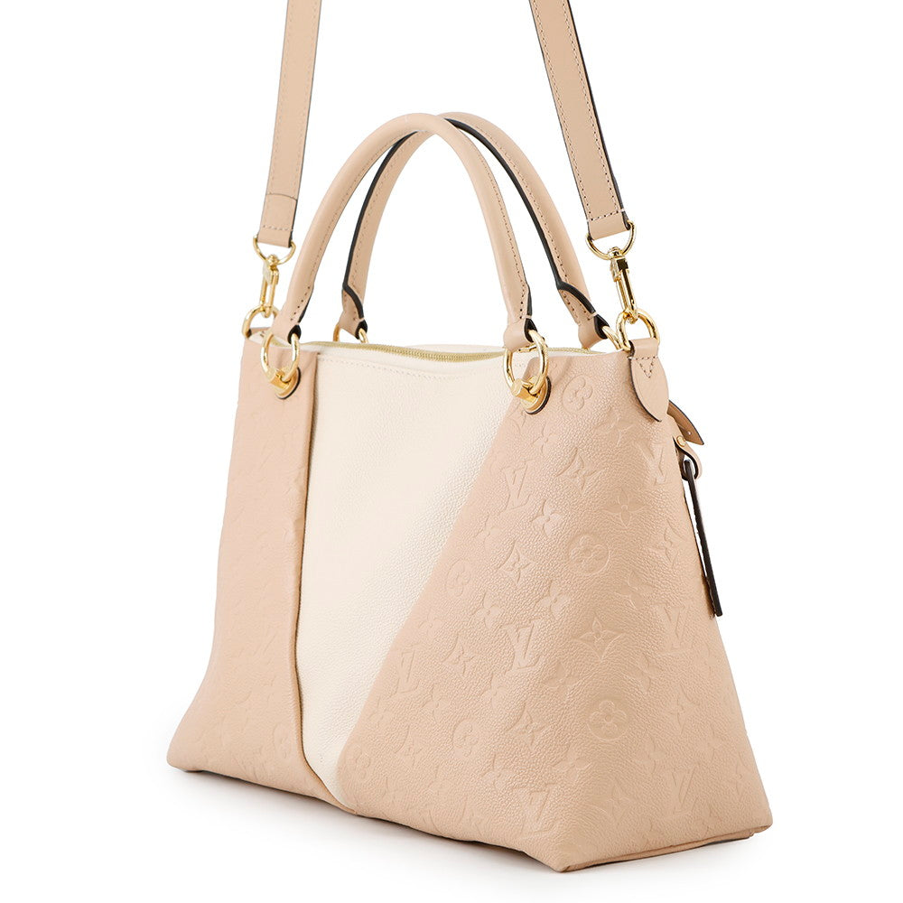 LOUIS VUITTON V Tote BeigeRose/Cream Monogram Empreinte Leather Size MM