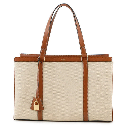 CELINE Medium Cabas16(Saise) Tote Bag Natural/Tan197332DUH.02NT Canvas Leather