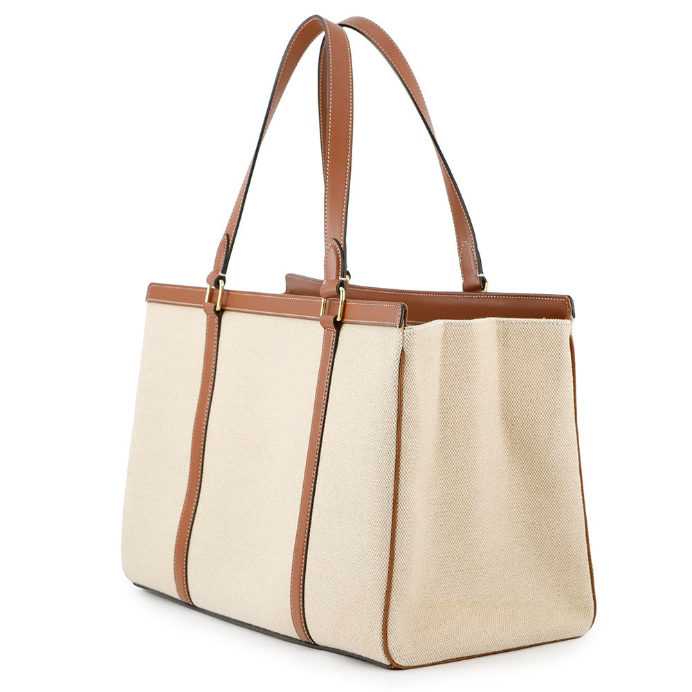 CELINE Medium Cabas16(Saise) Tote Bag Natural/Tan197332DUH.02NT Canvas Leather