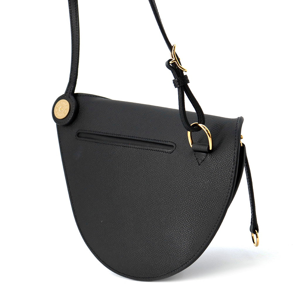 HERMES Petite course Black Epsom