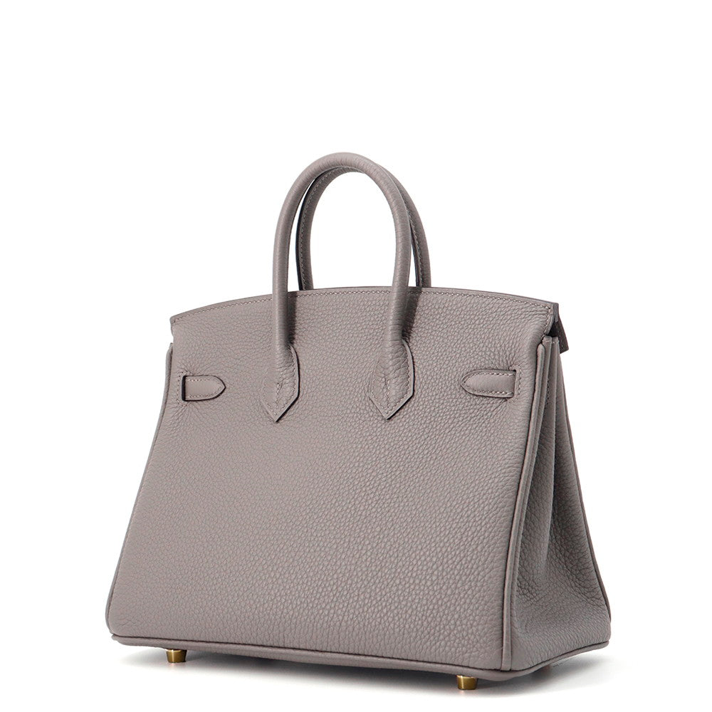 HERMES Birkin Gris Meyer Togo Leather Size 25