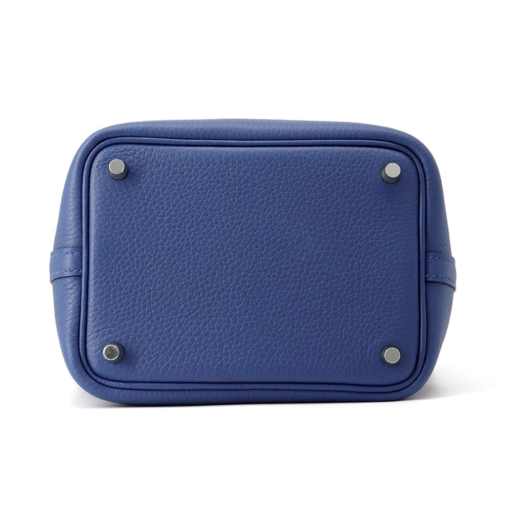 HERMES Picotin Lock Blue Tie Taurillon Clemence Size PM