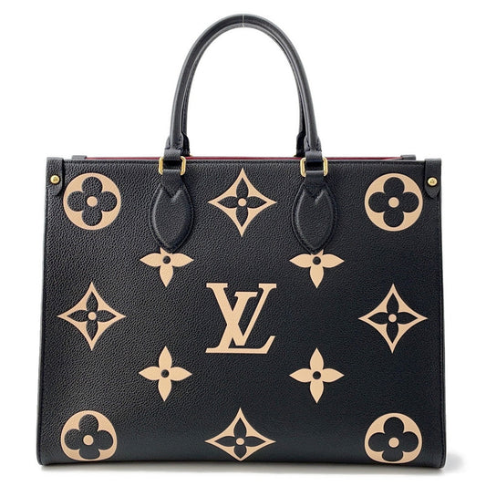 LOUIS VUITTON Onthego Noir/BeigeM45495 Bicolor Monogram Empreinte Leather Size MM