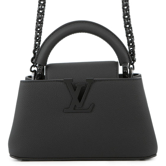 LOUIS VUITTON Capucines EW NoirM23955 Taurillon Leather Size MINI