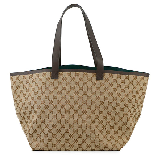 GUCCI GG Canvas Tortissima Tote Bag Beige788203 Canvas Leather