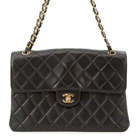 CHANEL Matelasse Double Face Chainshoulder Black Lambskin