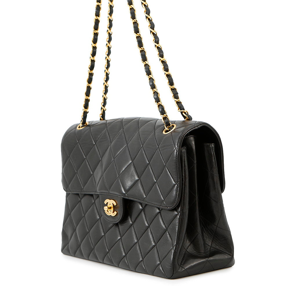 CHANEL Matelasse Double Face Chainshoulder Black Lambskin