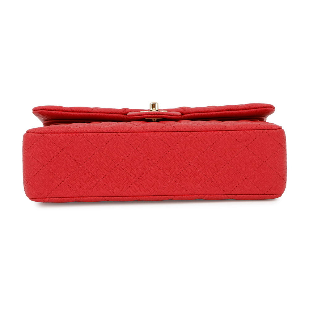 CHANEL Matelasse Double Flap ChainShoulder RedA01112 Caviar Leather