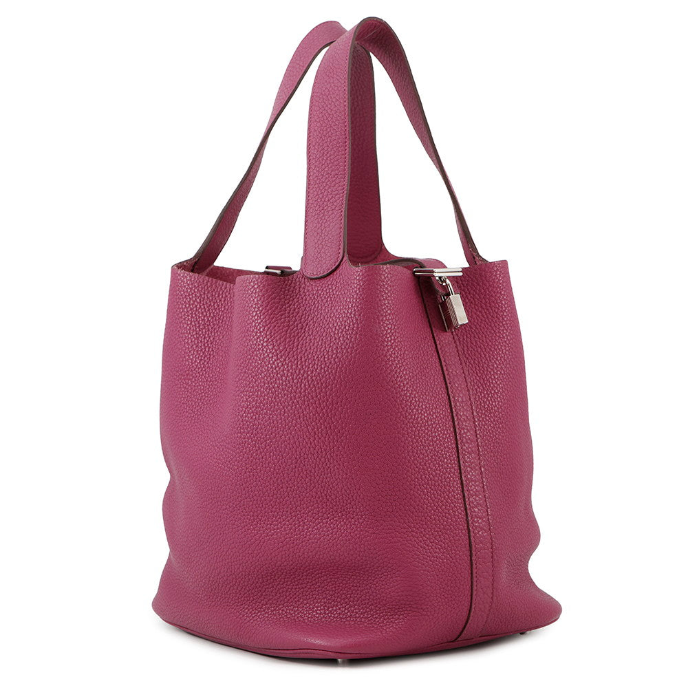 HERMES Picotin Lock Rose Purple Taurillon Clemence Size GM