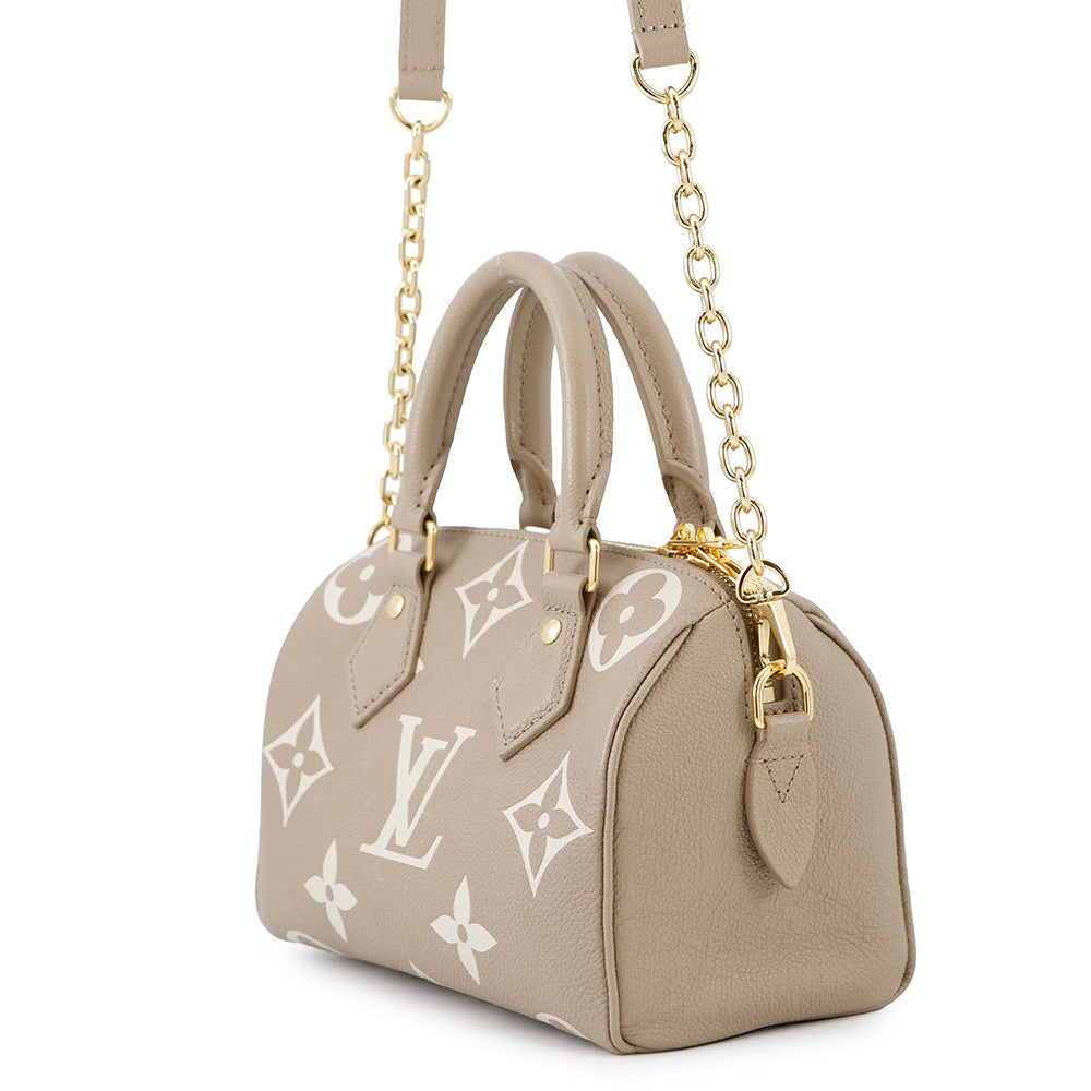 LOUIS VUITTON Speedy Bandouliere Tourterelle claimM46575 Monogram Empreinte Leather Size 20