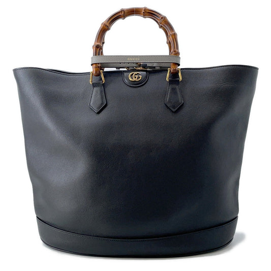 GUCCI Diana 2WAY Tote Bag Black746270 Leather Size Large