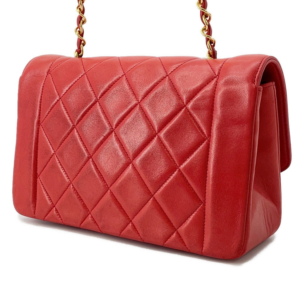 CHANEL Diana ChainShoulder Bag RedA01164 Lambskin Size 22