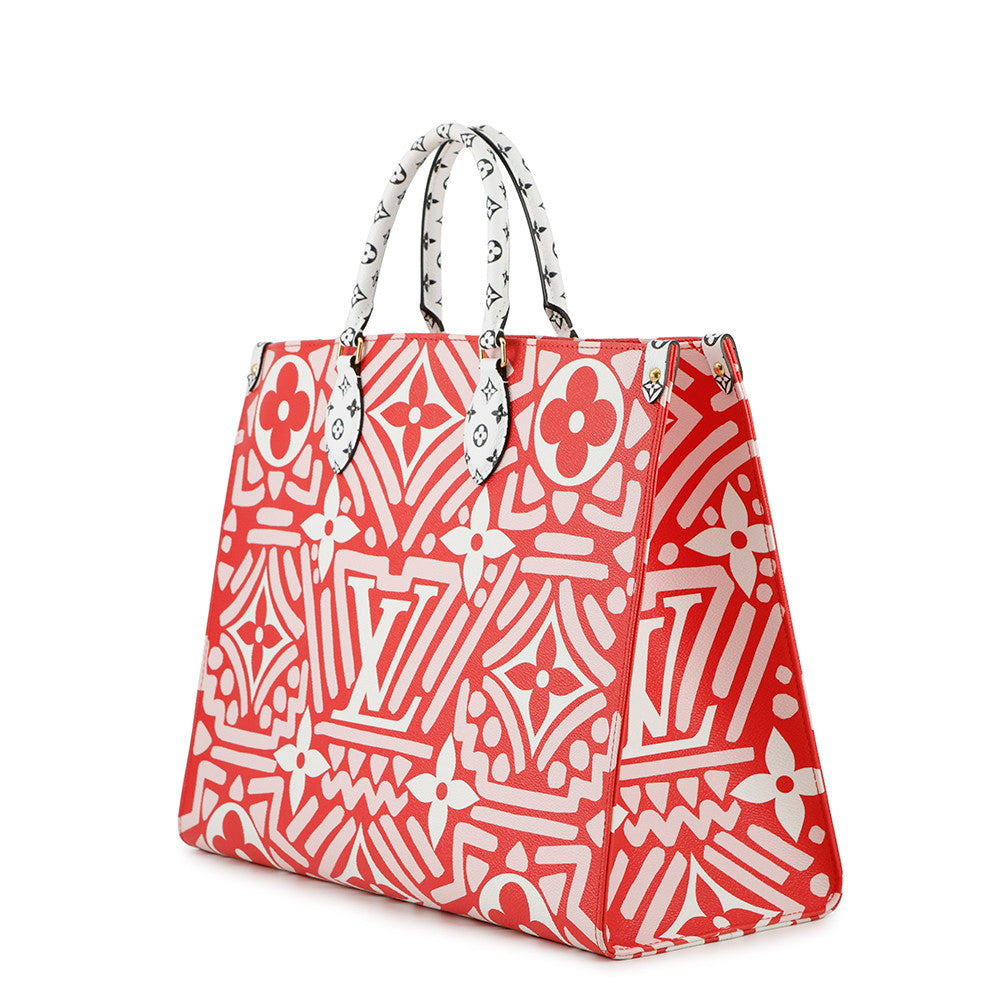 LOUIS VUITTON Onthego Red Monogram Giant LV Crafty Size GM