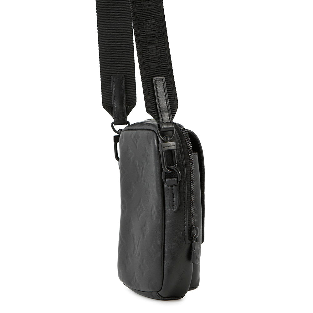 LOUIS VUITTON Double phone pouch NoirM81323 Monogram Shadow