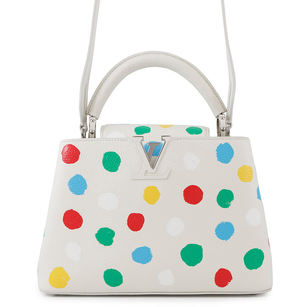 LOUIS VUITTON Capucines LVxYK White/MulticolorM21637 Taurillon Leather Painted Dot Size BB