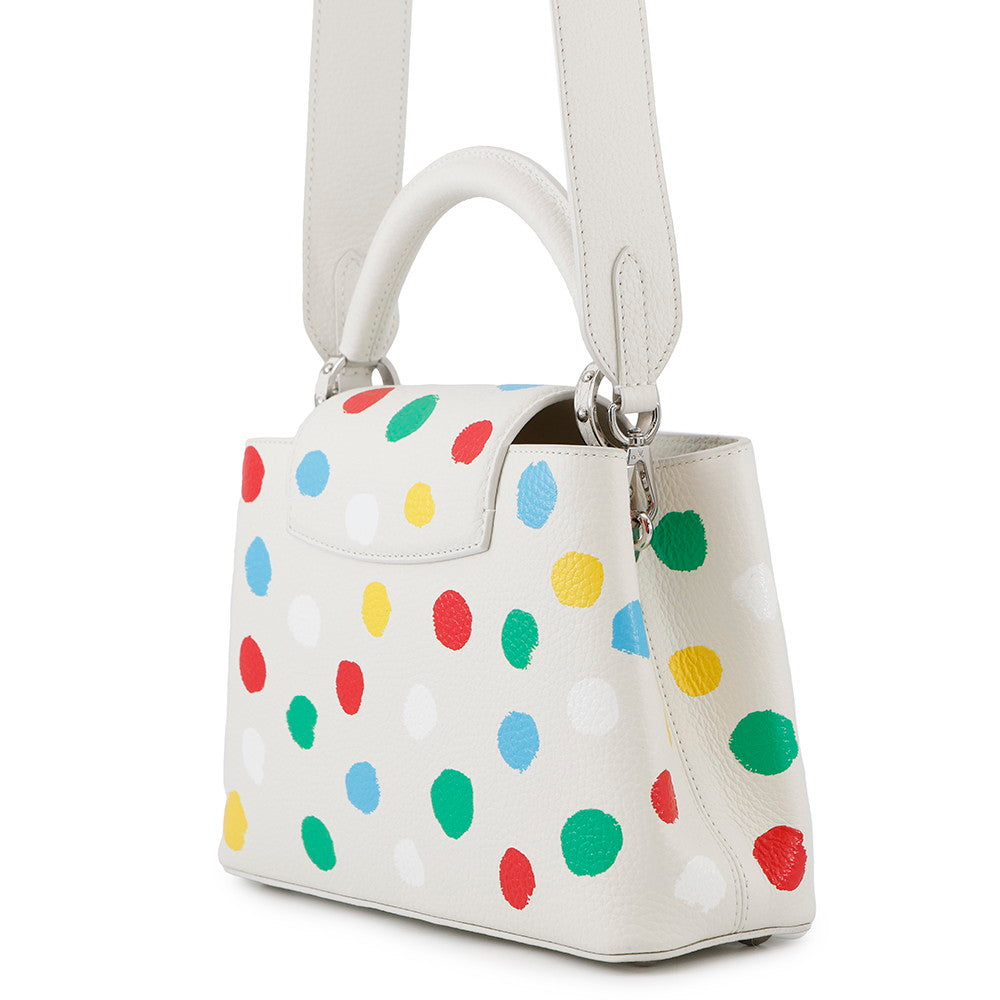 LOUIS VUITTON Capucines LVxYK White/MulticolorM21637 Taurillon Leather Painted Dot Size BB