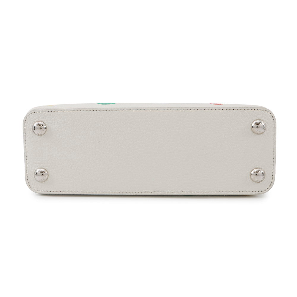 LOUIS VUITTON Capucines LVxYK White/MulticolorM21637 Taurillon Leather Painted Dot Size BB