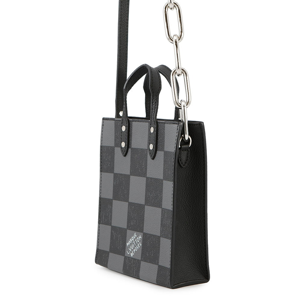 LOUIS VUITTON Sac Plat NoirN60479 Damier checkerboard Size XS