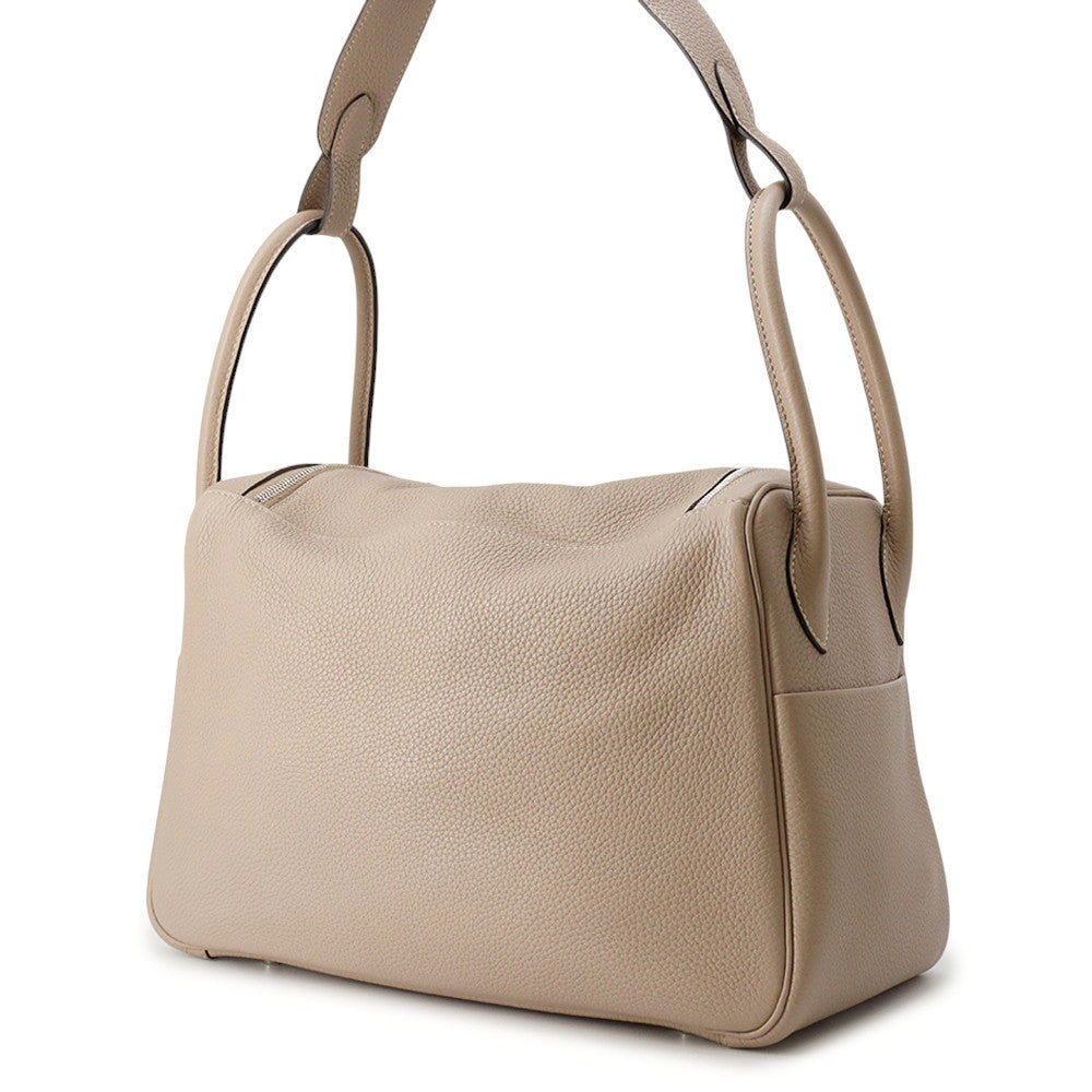 HERMES Lindy Gris Tourterelle Taurillon Clemence Size 34