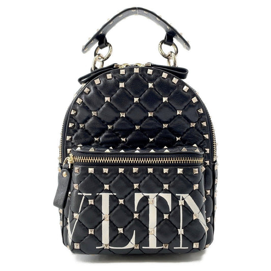 Valentino Garavani VLTN Logo Rock Studded Backpack BlackRW2B0B63XQC Leather