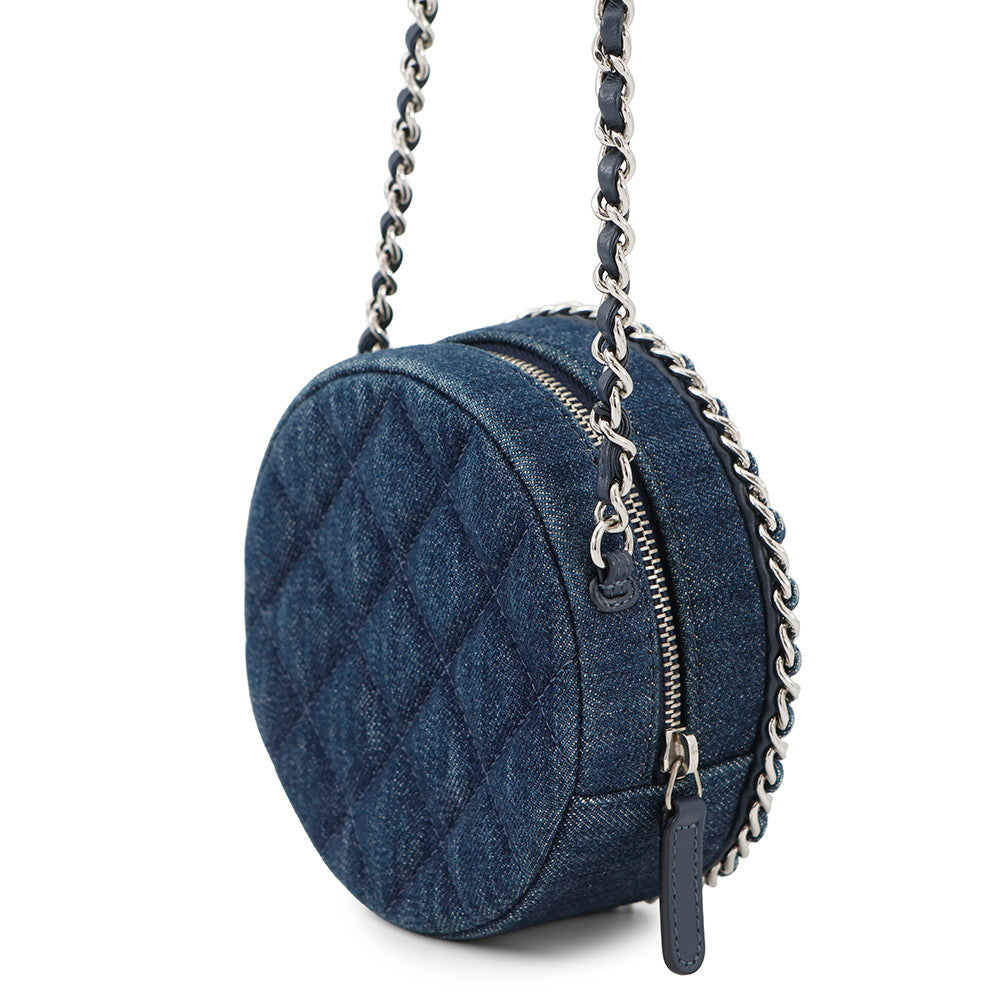 CHANEL Matelasse ChainShoulder Bag NavyAP0739 Denim