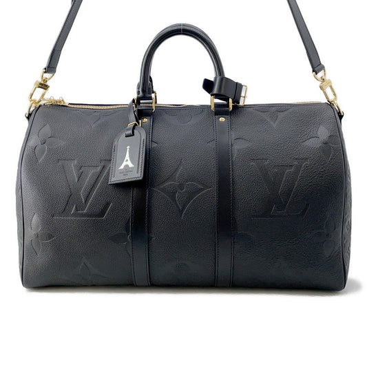 LOUIS VUITTON Keepall Bandouliere NoirM45532 Monogram Empreinte Leather Monogram Giant Size 45